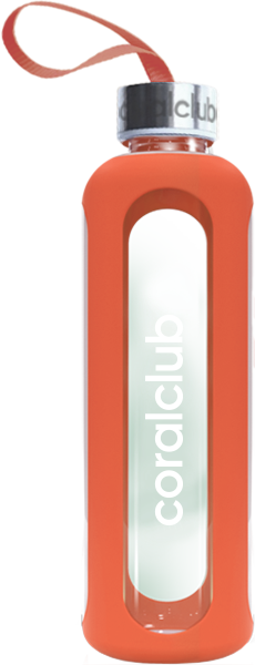 בקבוק זכוכית Clear Water בצבע כתום, 900 מ״ל